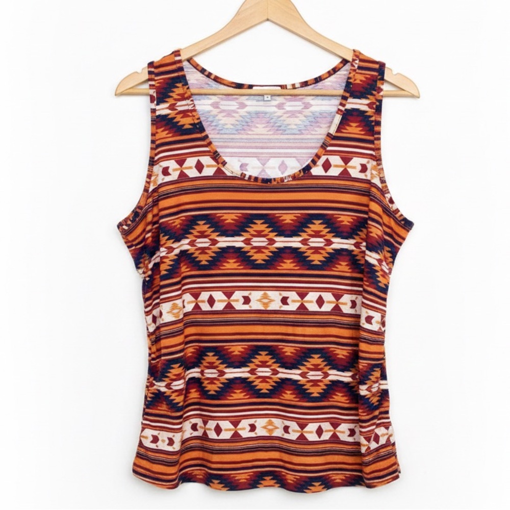 Wishful Park NWOT Southwest Tribal Print Sleeveless Top Soft Cottony Stretchy